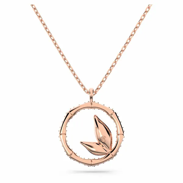 Dây Chuyền Nữ Swarovski Dellium Necklace Round Shape Bamboo White Rose-gold Plated 5645371 Màu Vàng Hồng