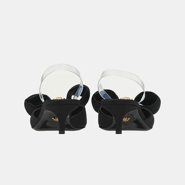 Dép Cao Gót Nữ Versace Alia Slingback Pumps 1015424-1A08415-1B00V-BLACK-GO Màu Đen Size 37.5