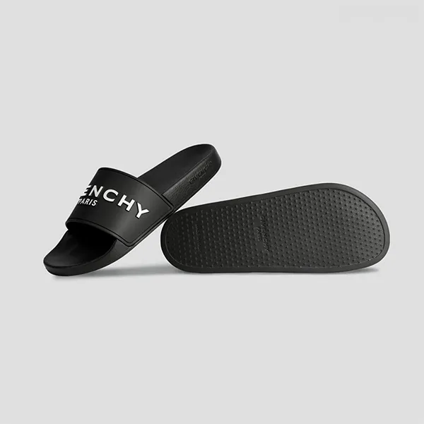 Dép Givenchy Slide Rubber Black With Logo BH300HH0EP 001 Màu Đen Size 41