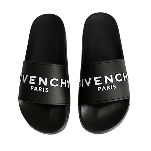 Dép Givenchy Slide Rubber Black With Logo BH300HH0EP 001 Màu Đen Size 41