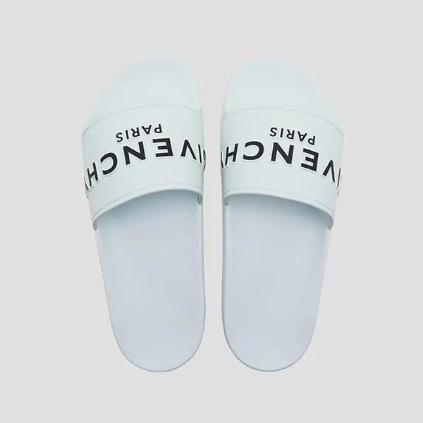 Dép Nam Givenchy Slide Rubber 'White' With Logo BH300HH0EL 100 Màu Trắng Size 39