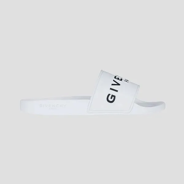 Dép Nam Givenchy Slide Rubber 'White' With Logo BH300HH0EL 100 Màu Trắng Size 39