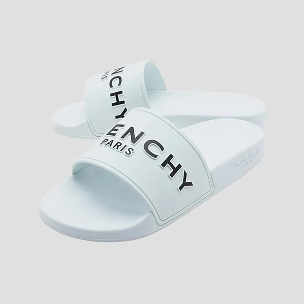 Dép Nam Givenchy Slide Rubber 'White' With Logo BH300HH0EL 100 Màu Trắng Size 39