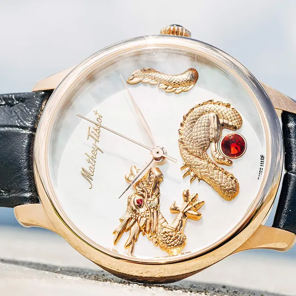Đồng Hồ Nam Mathey-Tissot Edmond Automatic Handcrafted Dragon MD1886PA Màu Đen - Vàng Hồng