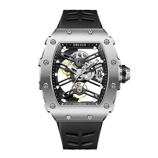 Đồng Hồ Nam Oblvlo OBL-XM-XSK-YBBR Màu Đen