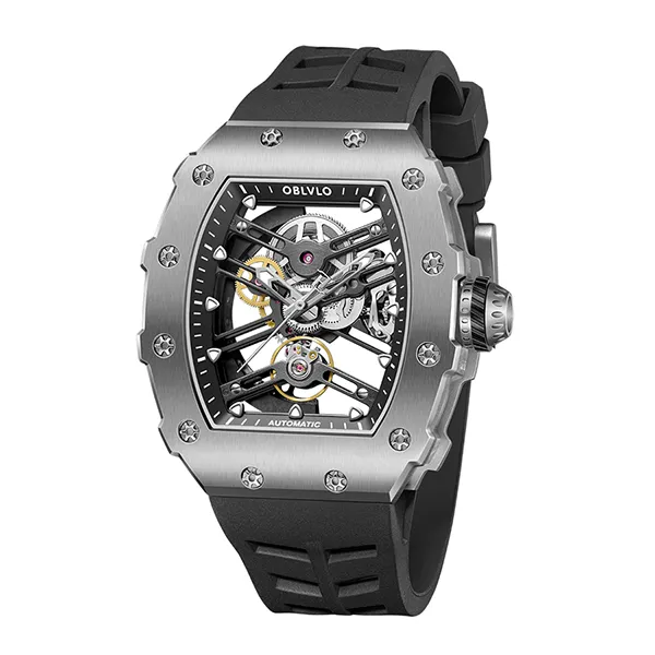 Đồng Hồ Nam Oblvlo OBL-XM-XSK-YBBR Màu Đen
