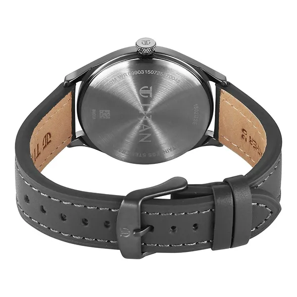 Đồng Hồ Nam Titan Neo Basics Analog With Gray Dial Gray Leather Strap Watch For Men 1802QL04 Màu Xám
