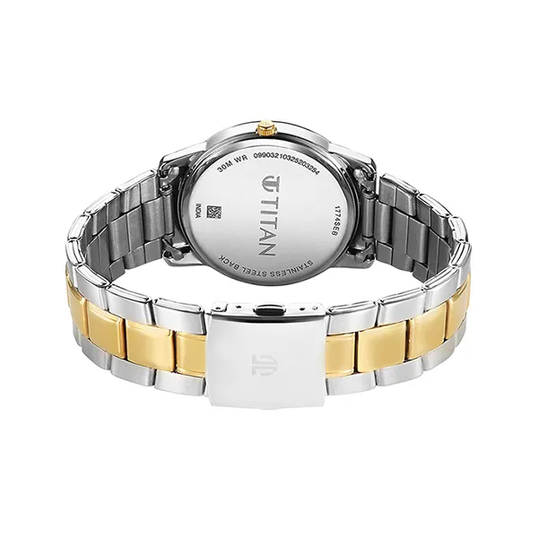 Đồng Hồ Nam Titan Quartz 1774BM02 Silver Dial Stainless Steel Strap Quartz Analog Men Watch Màu Bạc Vàng