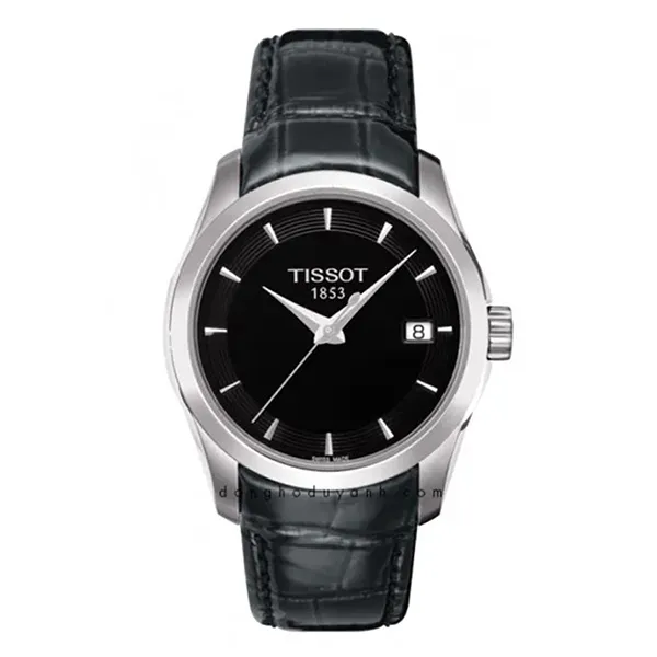 Đồng Hồ Nữ Tissot Couturier T035.210.16.051.00 Màu Đen - Thời Trang Sang Trọng, Chống Nước 10ATM, Dây Da Cao Cấp, Phong Cách Hiện Đại