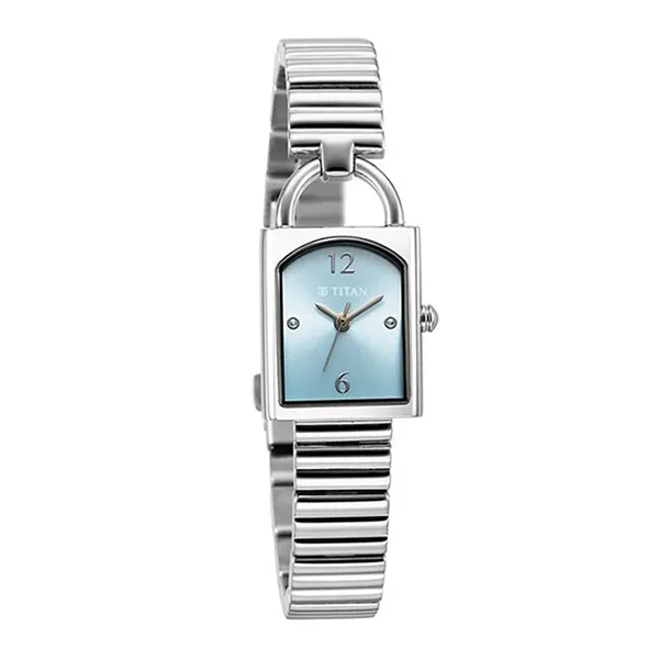 Đồng Hồ Nữ Titan Metro Quartz Analog Blue Dial Stainless Steel Strap Watch 95303SM01 Màu Bạc Xanh