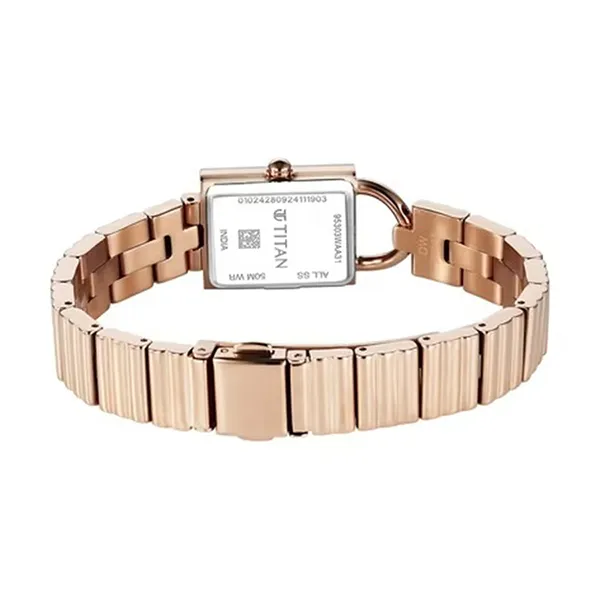 Đồng Hồ Nữ Titan Metro Quartz Analog Blue Dial Stainless Steel Strap Watch 95303WM01 Màu Xanh/ Vàng Hồng