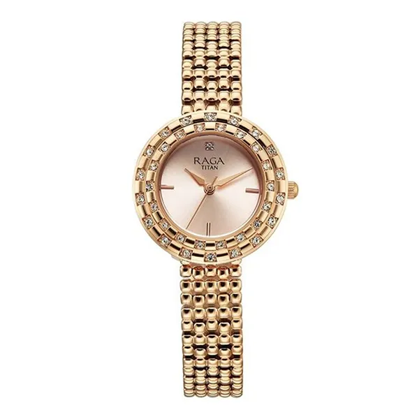 Đồng Hồ Nữ Titan Raga Showstopper 3.0 Analog Watch For Women 95350WM01 Màu Vàng Hồng