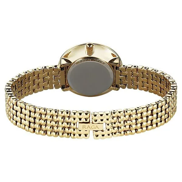 Đồng Hồ Nữ Titan Raga Showstopper Quartz Analog Champagne Dial Metal Strap Watch 95350YM01 Màu Vàng