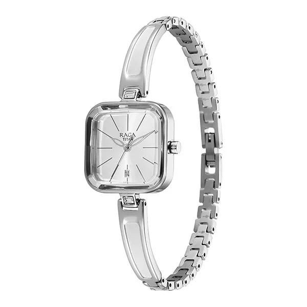 Đồng Hồ Nữ Titan Raga Square Analogue Watch 2607SM02 Màu Bạc