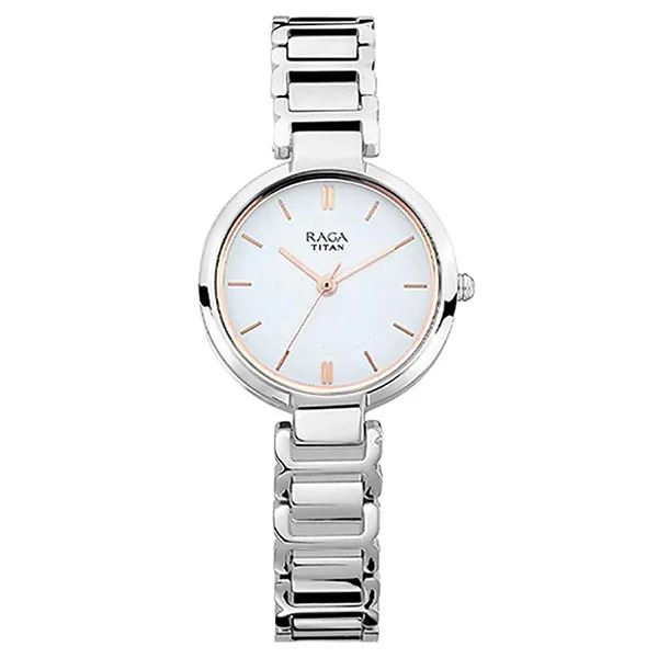 Đồng Hồ Nữ Titan Raga Viva White Dial Analog 2608SM01 Màu Bạc