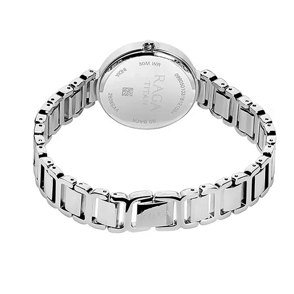 Đồng Hồ Nữ Titan Raga Viva White Dial Analog 2608SM01 Màu Bạc