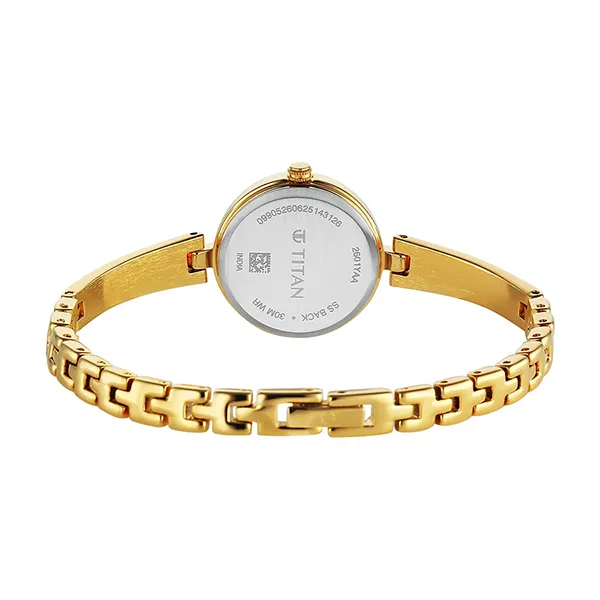 Đồng Hồ Nữ Titan Silver Dial Gold Metal Strap Analog Watch For Women 2601YM06 Màu Vàng Gold