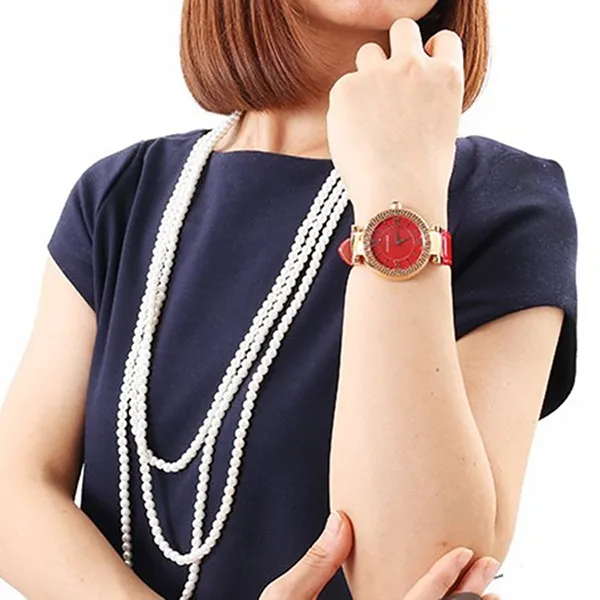 Đồng Hồ Nữ Versace VNC190017 Leda Red Dial Ladies Watch 38mm Màu Đỏ Vàng