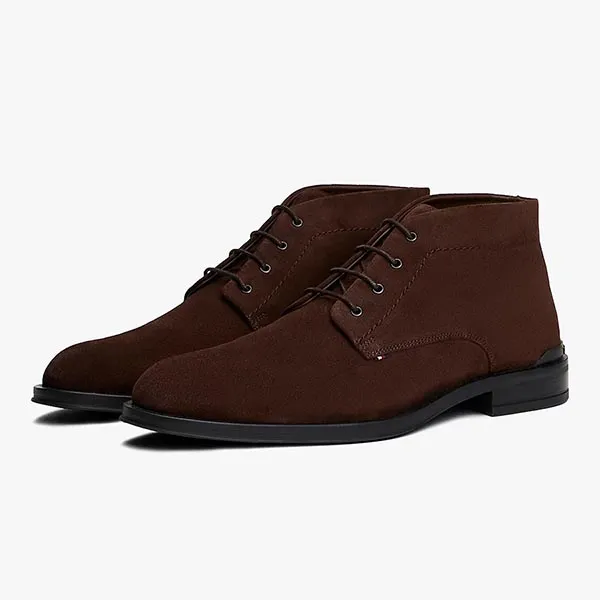 Giày Boot Nam Tommy Hilfiger Suede Lace-Up Boots FM05579 - 200 Màu Nâu Size 7.5