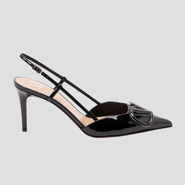 Giày Cao Gót Nữ Valentino Garavani V Logo Signature Slingback In Black 7W0S0R01TMK 0NO Màu Đen Size 37.5