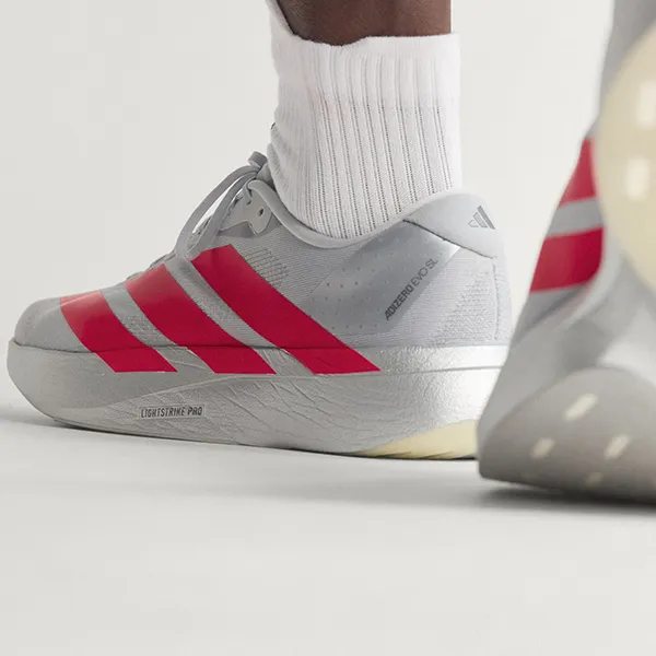 Giày Chạy Bộ Nam Adidas Adizero EVO SL KI3381 Màu Bạc Đỏ Size 6UK