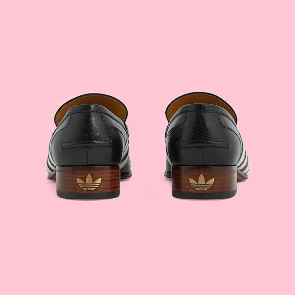 Giày Lười Nam Gucci X Adidas Loafer Black Leather 702283-1DOQ0-1061 Màu Đen Size 40.5