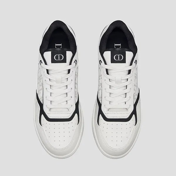 Giày Sneaker Nam Dior B27 Uptown Low-Top White And Black Smooth Calfskin 3SN272ABW H069 Màu Trắng Size 39