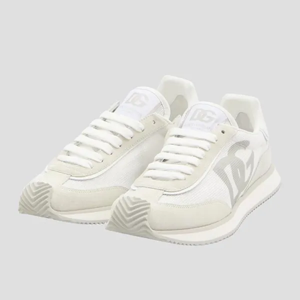 Giày Sneaker Nam Dolce & Gabbana Branco With Logo Low-Top Grey/White CS2288 A5355 8B930 Màu Trắng Size 40