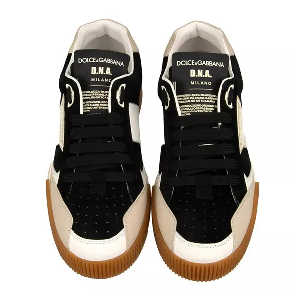 Giày Sneaker Nam Dolce & Gabbana D&G Logo Low Top Shoes Miami CS1694-AA333-8L759 Màu Đen Trắng Size 6