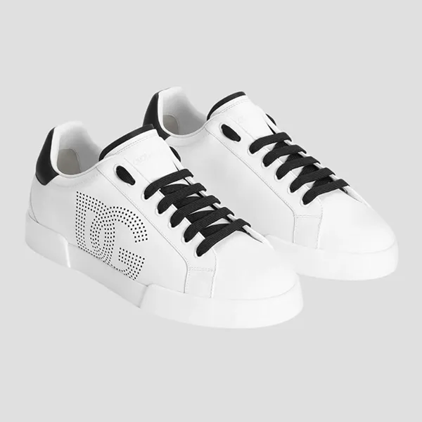 Giày Sneaker Nam Dolce & Gabbana D&G Sport Portofino 'White Black' CS2324 AV066 89697 Màu Trắng Size 39
