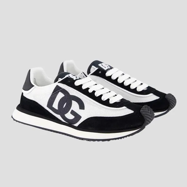 Giày Sneaker Nam Dolce & Gabbana DG Cushion Mixed-material Black/White CS2288 A5355 8I050 Màu Đen Trắng Size 40