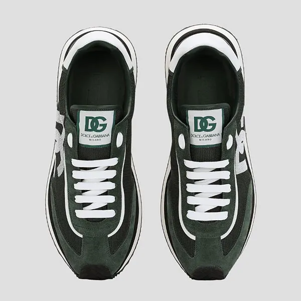 Giày Sneaker Nam Dolce & Gabbana DG Cushion Mixed-material Green/White CS2288 A3D24 8L592 Màu Xanh Lá Size 40