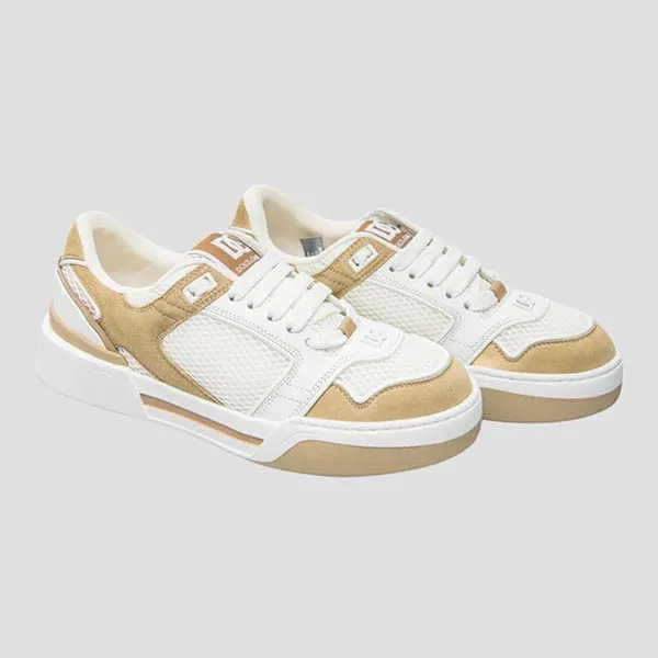 Giày Sneaker Nam Dolce & Gabbana New Roma Low-top In White&Beige CS2241 AR755 89690 Màu Be Trắng Size 40