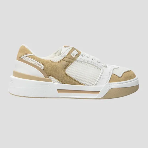 Giày Sneaker Nam Dolce & Gabbana New Roma Low-top In White&Beige CS2241 AR755 89690 Màu Be Trắng Size 40