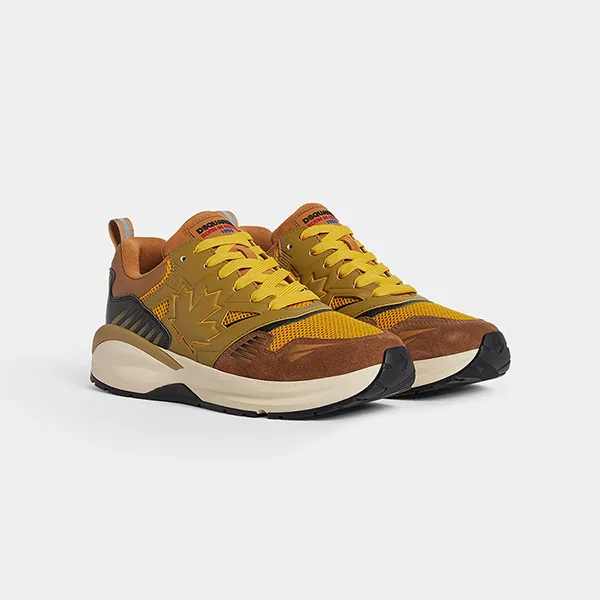 Giày Sneaker Nam Dsquared2 Dash M2088 Màu Nâu Vàng Size 40