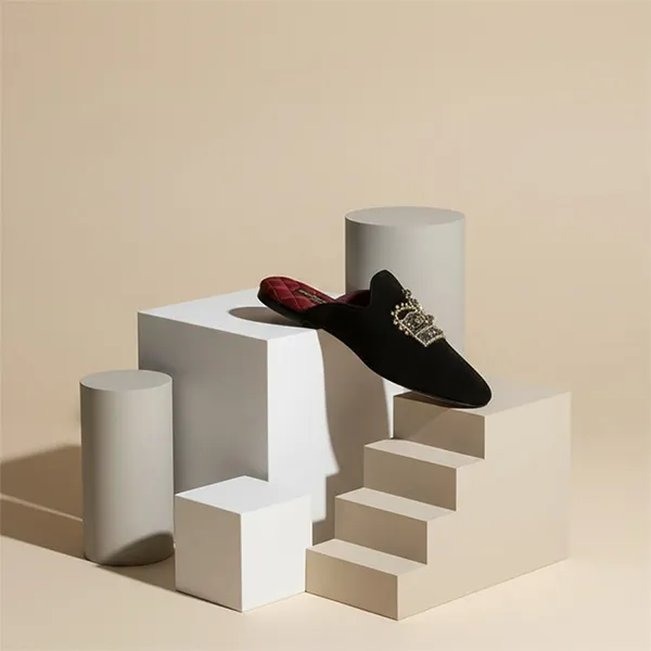 Giày Sục Nam Dolce & Gabbana D&G Slippers With Embroidered Crown A80128AZ82180999 Màu Đen Size 41