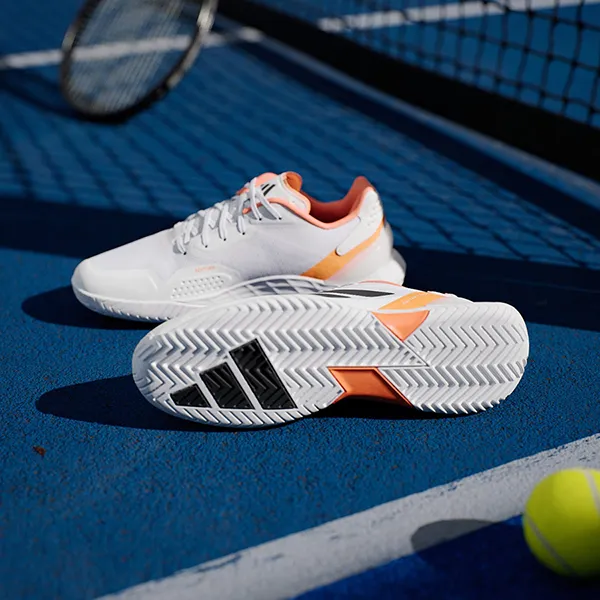 Giày Thể Thao Adidas JR1745 Tennis Defiant Speed 2 Màu Trắng Cam Size 6UK
