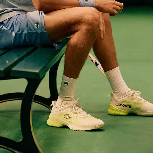 Giày Thể Thao Nam Lacoste AG-LT23 Ultra x Daniil Medvedev 50SMA0010 HT3 Màu Trắng Phối Vàng Size 41