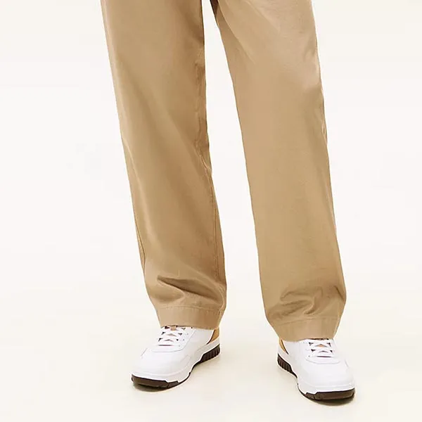 Giày Thể Thao Nam Tommy Hilfiger Mixed Texture Basketball Trainers With Leather FM05714 - 250 Màu Trắng Size 7.5