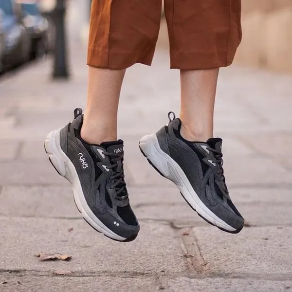 Giày Thể Thao Nữ Ryka Skylift Black Leather Màu Đen Size 39