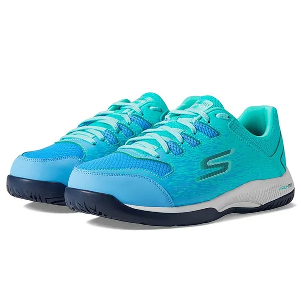 Giày Thể Thao Nữ Skechers Viper Court Pickleball Tennis Shoes With Arch Fit Turquoise Màu Xanh Ngọc Size 36