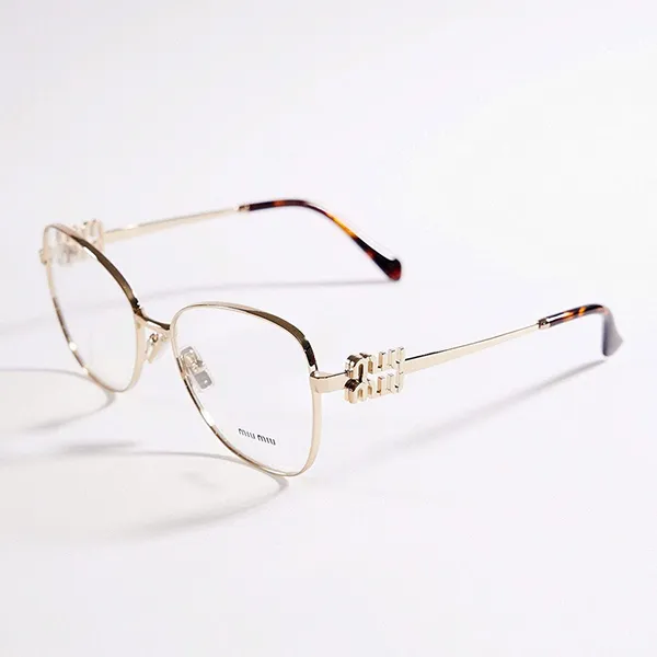 Gọng Kính Cận Nữ Miu Miu 0MU 50XV ZVN1O1 Eyeglasses Màu Vàng Nâu