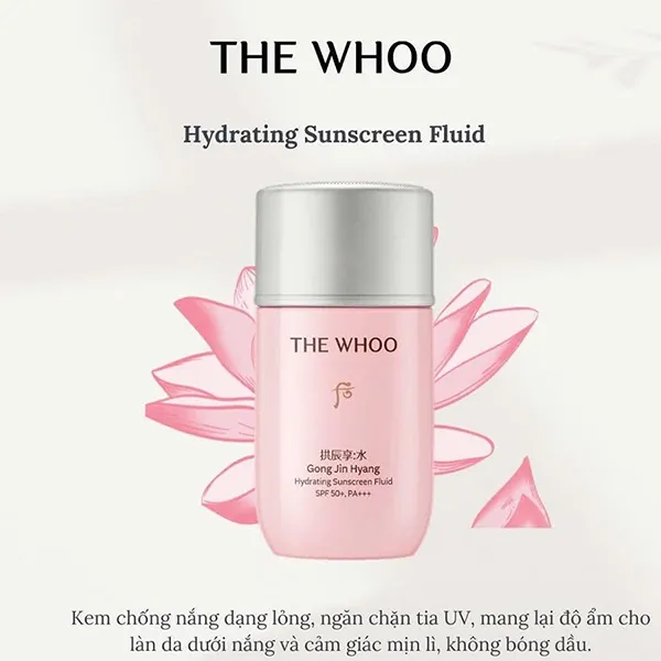 Kem Chống Nắng Whoo Gongjinhyang Soo Vital Hydrating Sun Fluid SPF50+, 60ml