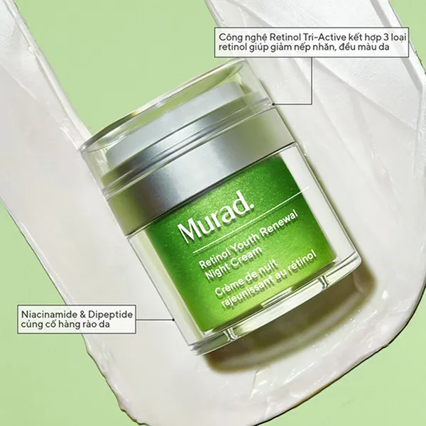 Kem Dưỡng Da Ban Đêm Hỗ Trợ Dưỡng Ẩm Và Làm Mờ Nếp Nhăn Murad Retinol Youth Renewal Night Cream 50ml