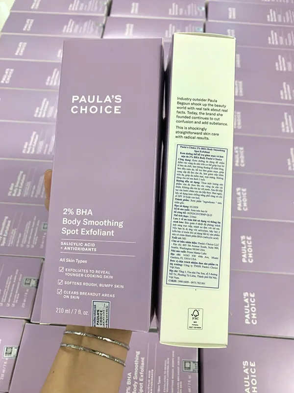 Kem Dưỡng Thể Hỗ Trợ Làm Mềm Mịn Da Paula'S Choice 2% BHA Body Smoothing Spot Exfoliant 210ml
