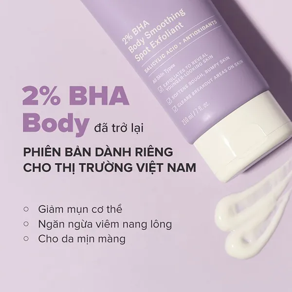 Kem Dưỡng Thể Hỗ Trợ Làm Mềm Mịn Da Paula'S Choice 2% BHA Body Smoothing Spot Exfoliant 210ml