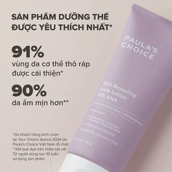 Kem Dưỡng Thể Làm Sáng Da Paula's Choice Skin Revealing Body Lotion 10% AHA 210ml