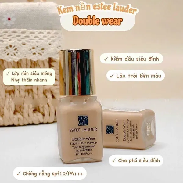Kem Nền Trang Điểm Estée Lauder Double Wear Stay In Place SPF10 Mini, 7ml
