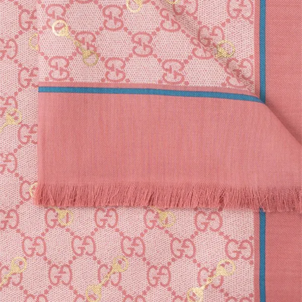 Khăn Choàng Gucci Shaw Gucci Shawl With GG Màu Hồng