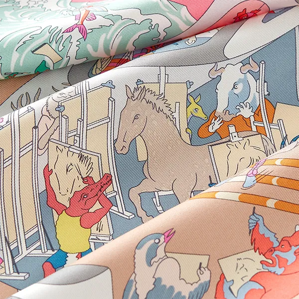 Khăn Nữ Hermès Academia Hippica Scarf 90 H004281SV06 Phối Màu